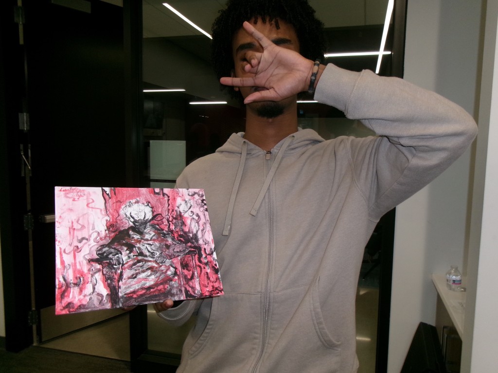 SSA member holding a painting
